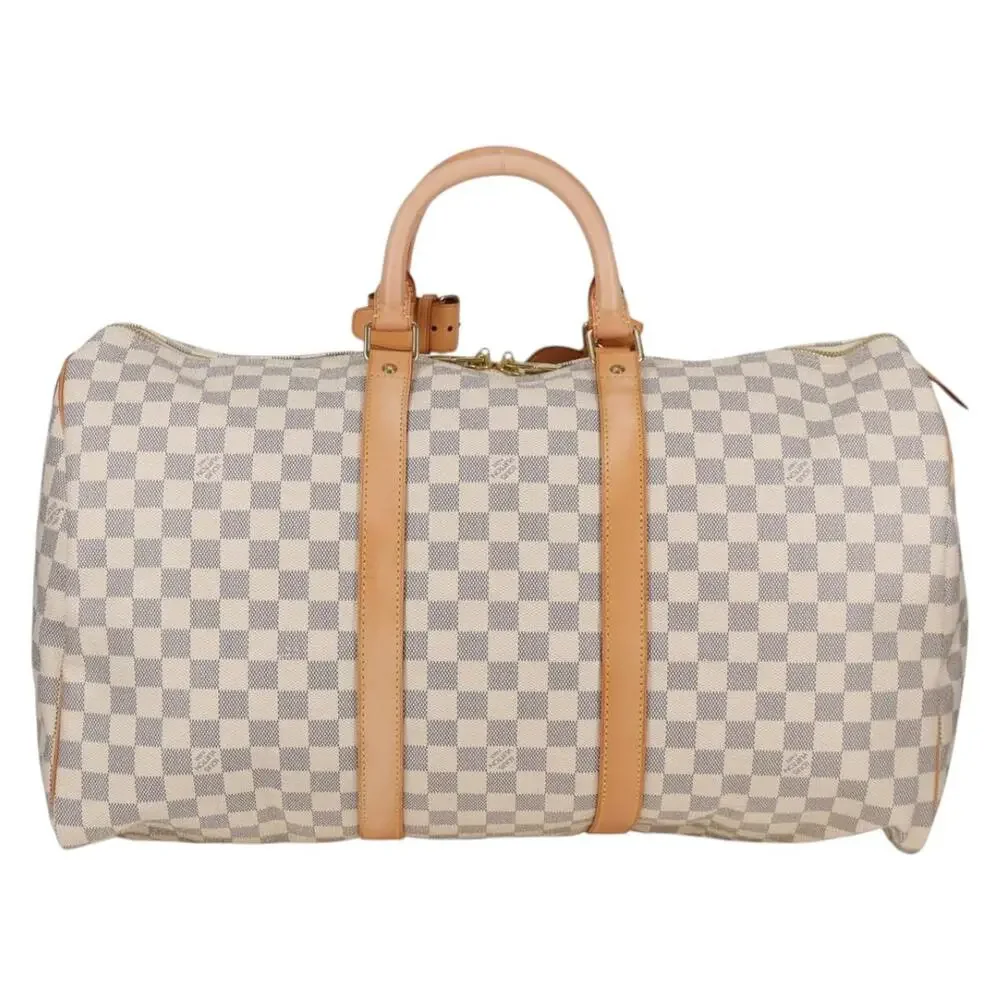 LOUIS VUITTON Damier Azur Keepall 50 Boston Bag N41430